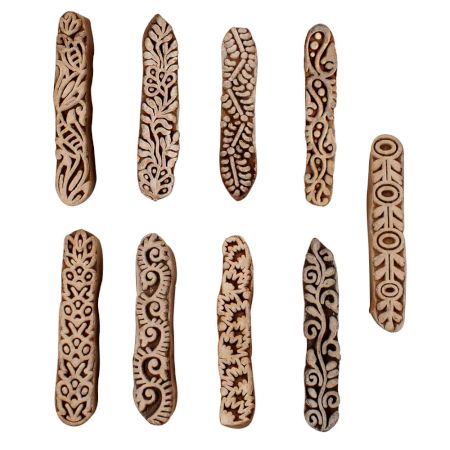 Set of 9 Piece New Mix Wooden Printing Blocks